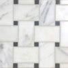 GRANDVIEW HUDSON WHITE BASKETWEAVE W/ BLACK DOT HONED. 1-3/4 x 2-7/8 HUDSON WHITE W/ 1/2 x 1/2 BLACK DOT