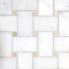 GRANDVIEW HUDSON WHITE BASKETWEAVE W/ DEVON CREAM DOT HONED. 1-3/4 x 2-7/8 HUDSON WHITE W/ 1/2 x 1/2 DEVON CREAM DOT
