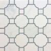 VENETIAN WATERJET MOSAIC WITH HUDSON WHITE & BLACK - HONED